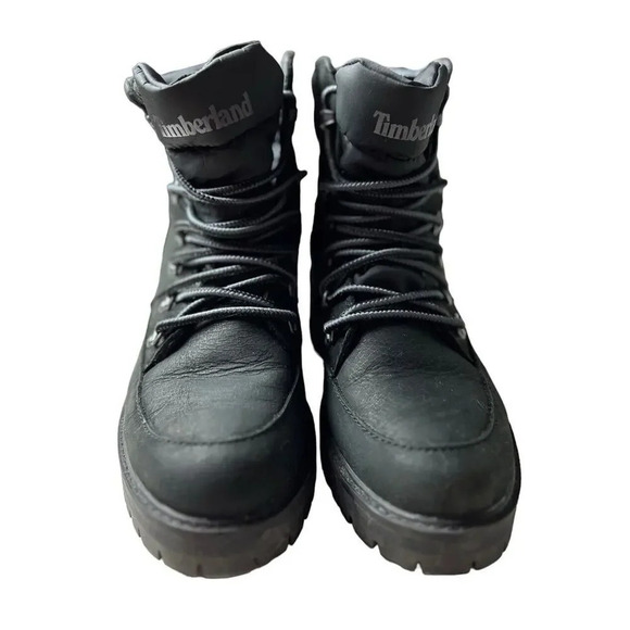 Timberland Courmayeur Valley Waterproof Leather Fabric Hiker Black Nubuck Sz 8.5 - Picture 6 of 11